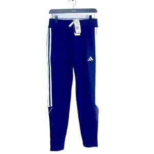 Adidas Womens Football/Soccer Navy Blue and White Stripe Sweatpants Size XS NWT